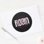 Robin Hi Tech Name Graphic Classic Round Sticker