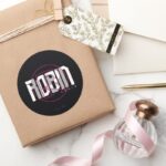 Robin Hi Tech Name Graphic Classic Round Sticker