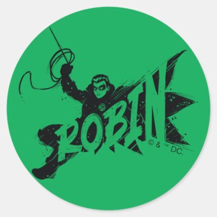 Robin Ink Brush Name Classic Round Sticker