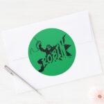 Robin Ink Brush Name Classic Round Sticker