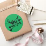 Robin Ink Brush Name Classic Round Sticker