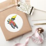 Robin Rides 2 Classic Round Sticker