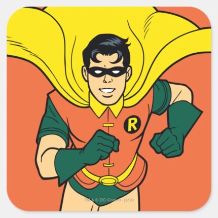 Robin Running Square Sticker