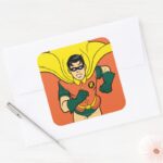 Robin Running Square Sticker