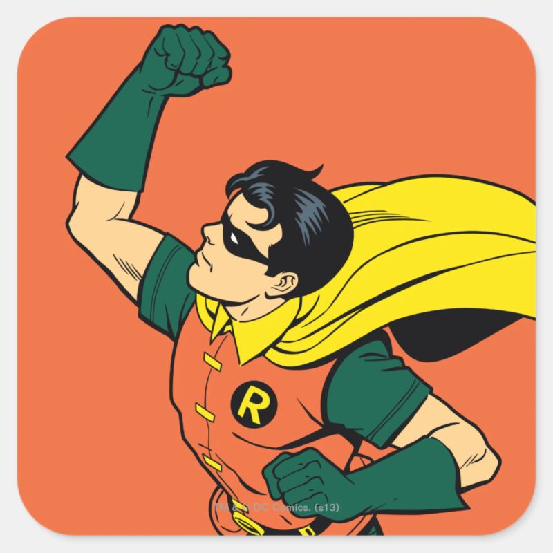 Robin Uppercut Square Sticker Robin Uppercut Square Sticker