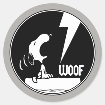 Rock Tees Snoopy Howling Classic Round Sticker