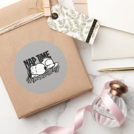 Rock Tees Snoopy Nap Time Classic Round Sticker