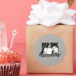 Rock Tees Snoopy Nap Time Classic Round Sticker