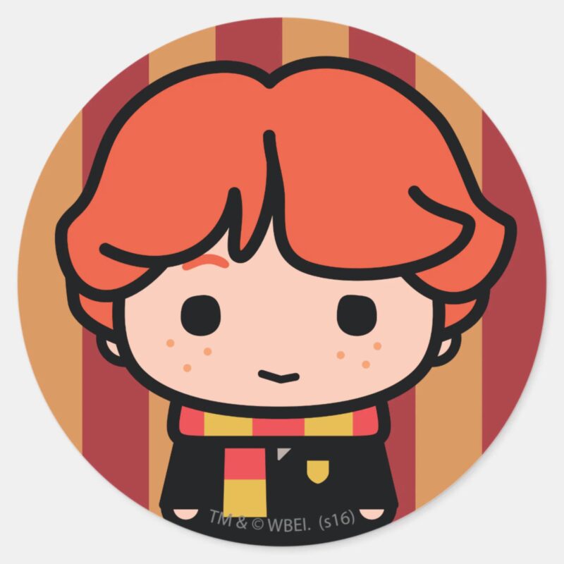 Ron Weasley Cartoon Character Art Classic Round Sticker Ron Weasley Cartoon Character Art Classic Round Sticker