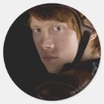 Ron Weasley Geared Up Classic Round Sticker
