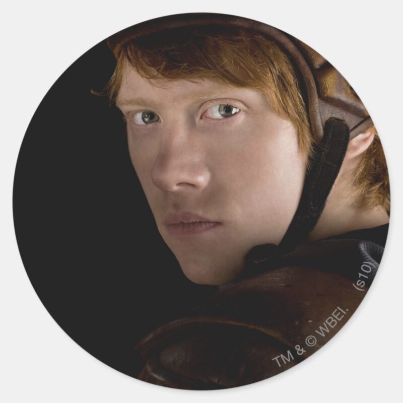 Ron Weasley Geared Up Classic Round Sticker Ron Weasley Geared Up Classic Round Sticker