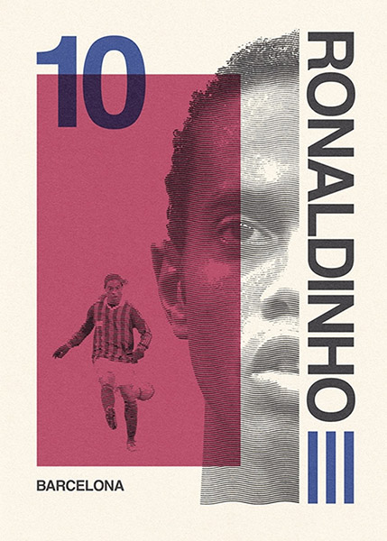 Ronaldinho Gaúcho FC Barcelona Football Sports Poster