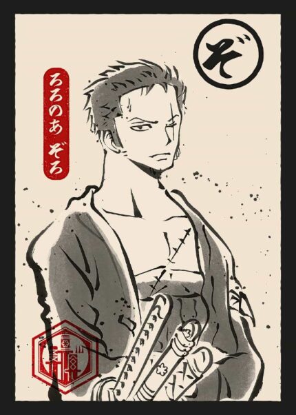 Roronoa Zoro Ukiyo E One Piece Poster