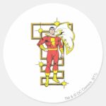 SHAZAM Poses Classic Round Sticker