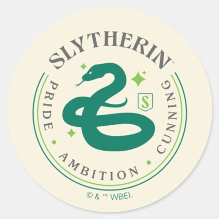 SLYTHERIN™ Green Snake House Pride Badge Classic Round Sticker