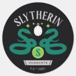 SLYTHERIN™ House Double Snake Locket Graphic Classic Round Sticker
