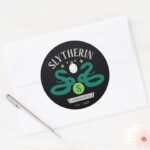 SLYTHERIN™ House Double Snake Locket Graphic Classic Round Sticker