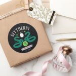 SLYTHERIN™ House Double Snake Locket Graphic Classic Round Sticker