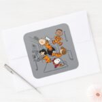 SPACE Peanuts Gang In Space Square Sticker