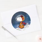 SPACE Snoopy Astronaut Classic Round Sticker