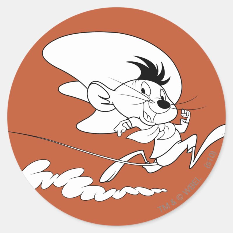 SPEEDY GONZALES™ Run Art Classic Round Sticker SPEEDY GONZALES™ Run Art Classic Round Sticker