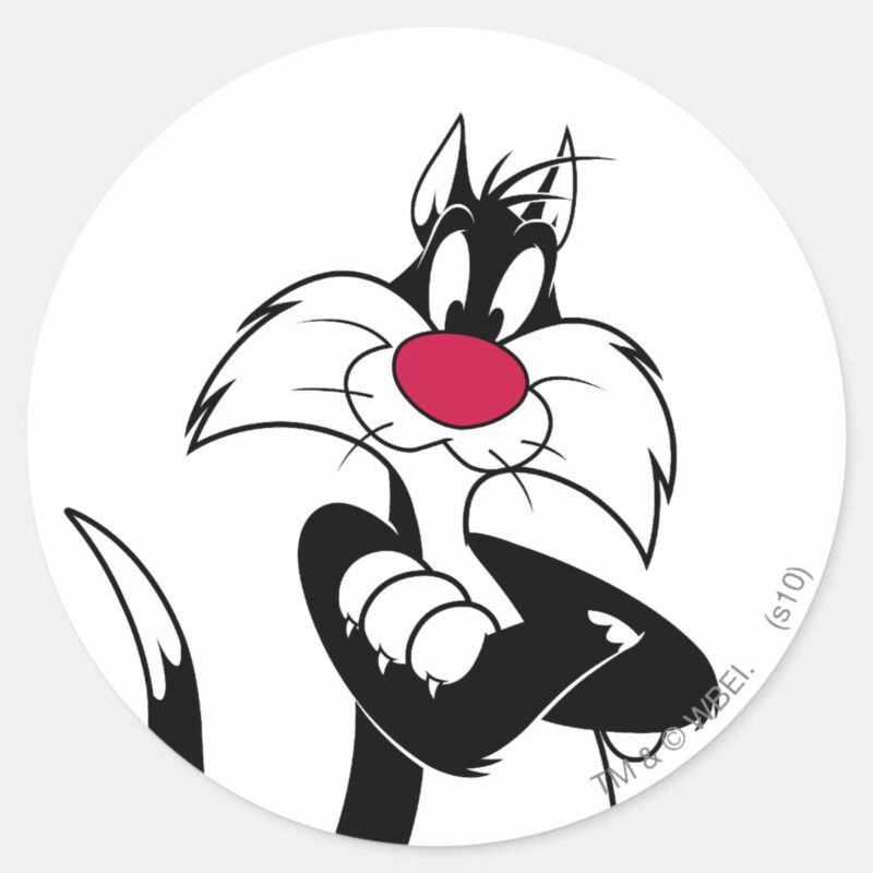 SYLVESTER™ Red Nose Classic Round Sticker SYLVESTER™ Red Nose Classic Round Sticker