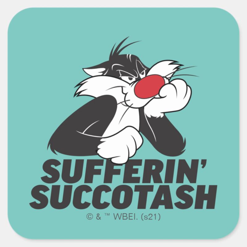 SYLVESTER™ Sufferin Succotash Sulking Square Sticker SYLVESTER™ Sufferin Succotash Sulking Square Sticker