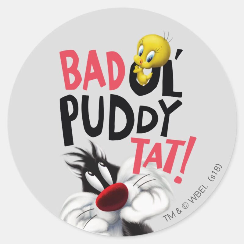 SYLVESTER™ TWEETY™ Bad Ol Puddy Tat Classic Round Sticker SYLVESTER™ TWEETY™ Bad Ol Puddy Tat Classic Round Sticker