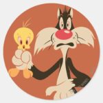 SYLVESTER™ With TWEETY™ Classic Round Sticker