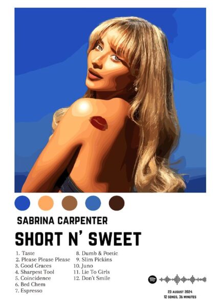 Sabrina Carpenter Short N Sweet Music Poster