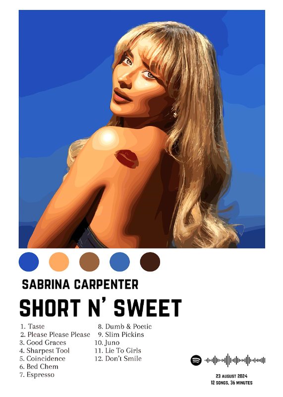 Sabrina Carpenter Short N Sweet Music Poster