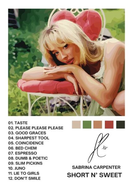 Sabrina Carpenter Short N Sweet Music Poster