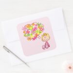 Sally Thinking Of Flowers Square Sticker