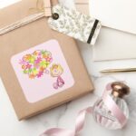 Sally Thinking Of Flowers Square Sticker