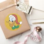 Santa Donald Duck Classic Round Sticker