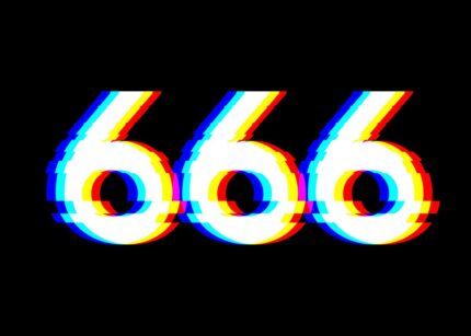 Satanic Number 666 Glitch Poster