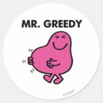 Satisfied Mr. Greedy Classic Round Sticker