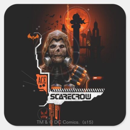 Scarecrow Orange Graphic Square Sticker