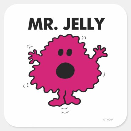 Scared Nervous Mr. Jelly Square Sticker