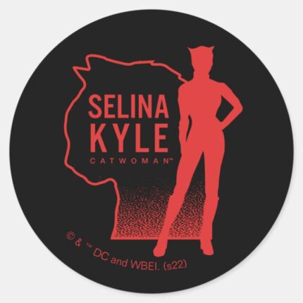 Selina Kyle Catwoman Outline Logo Classic Round Sticker