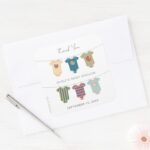 Sesame Pals Bodysuits Baby Shower Thank You Square Sticker