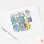 Sesame Pals Doodley Graphic Square Sticker