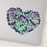 Sesame Sesame Count Von Count Doodle Heart Sticker