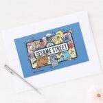 Sesame Sesame Sesame Pals Doodle Sign Rectangular Sticker