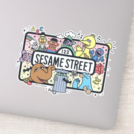 Sesame Sesame Sesame Pals Doodle Sign Sticker