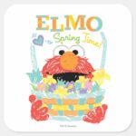 Sesame Street Elmo Spring Time Square Sticker