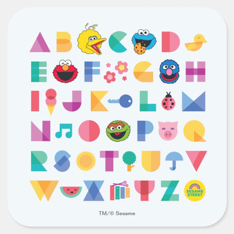 Sesame Street Alphabet Square Sticker Sesame Street Alphabet Square Sticker