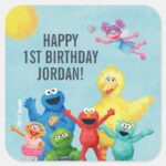 Sesame Street Character Illustration Square Sticker