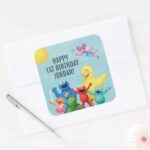 Sesame Street Character Illustration Square Sticker