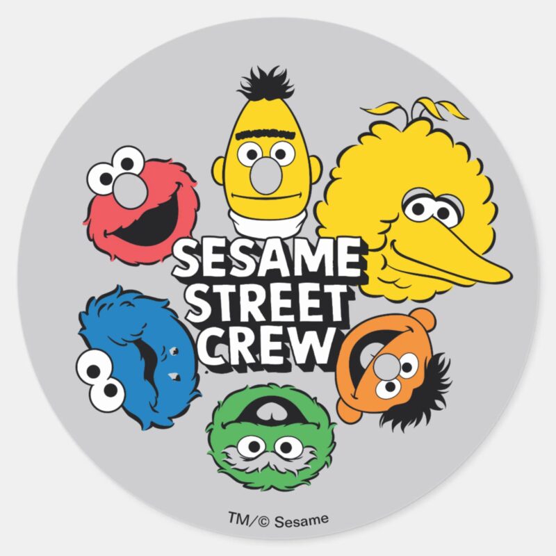 Sesame Street Crew Classic Round Sticker Sesame Street Crew Classic Round Sticker